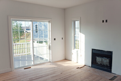 White Living Room with Wood Floor